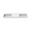 Castello Usa Juniper 72” Solid Surface Wall-Mounted Bathroom Sink in White with No Faucet Hole CB-GM-2056-72-NH